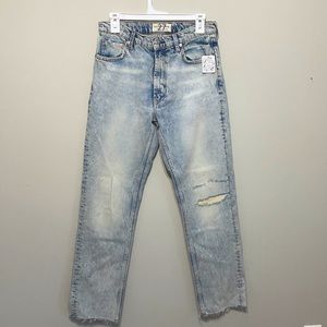 Free People light wash straight leg jeans